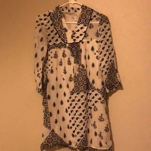Dress white and blue,  size small